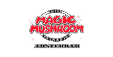 the logo for the magic mushroom gallery amsterdam