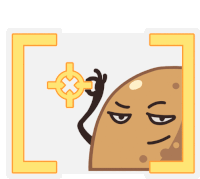 a cartoon illustration of a potato with a target on it 's head