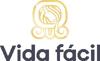 a logo for vida facil shows a woman 's head with long hair