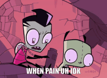 a cartoon character says when pain uh idk on the bottom