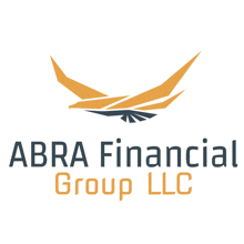 a logo for abra financial group llc shows an eagle