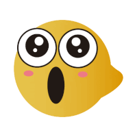 a yellow cartoon face with big eyes and a surprised look on it 's face