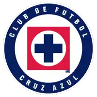 a logo for club de futbol cruz azul with a blue cross in the center