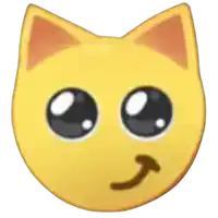 a yellow smiley face with big eyes and an arrow pointing to the right