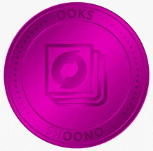 a purple coin that says ' ooks ' and ' stoono ' on it