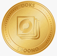 a gold coin that says ' ooks ' on it