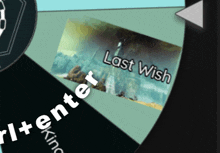 a wheel with a picture of a castle and the words last wish