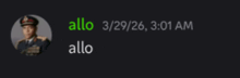a picture of a man in a military uniform with the words allo 3/29/26 3:01 am above him