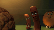 a cartoon sausage says you suck in red