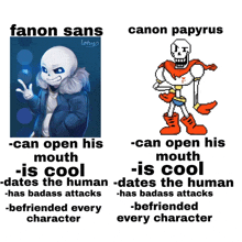 fanon sans and canon papyrus are shown on a poster