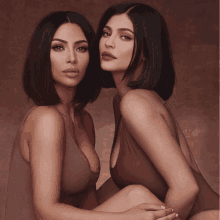 kim kardashian and kylie jenner are posing for a picture together