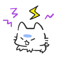 a cartoon cat with a lightning bolt on its head