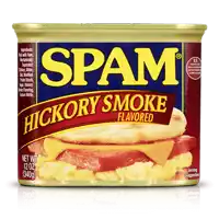 a can of spam that has hickory smoke flavored on it