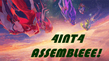 a poster that says ' 4iota assemblee ! ' on it