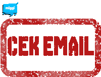 a red stamp with the words cek email written on it