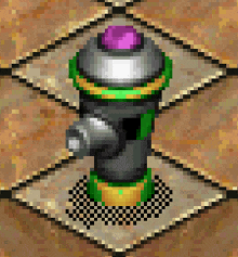 a pixel art item with a purple jewel on top