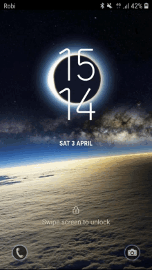 a cell phone screen shows the time as 15:15 and the date as sat 3 april