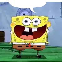a cartoon of spongebob with a speech bubble