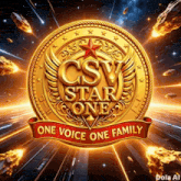 a gold coin with the words csv star one on it