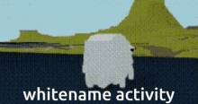 a cartoon of a white sheep with the words whitename activity written below it