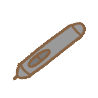 a drawing of a pen with the letter h on the end