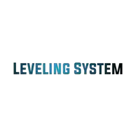 a white background with the words leveling system written on it