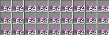 a row of purple blocks with the numbers 64 64 64 64 64 64 64 64 64 64 64 64 64 64 64 64 64 64 64 64 64