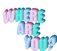 a sticker that says where are you in pink and blue