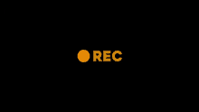 a black background with a yellow circle and the word rec