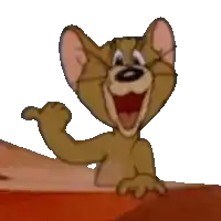 jerry from tom and jerry is smiling and pointing at the camera