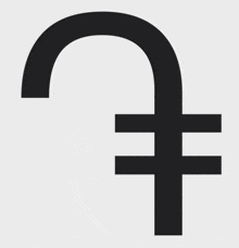 a black symbol with a curve and a cross