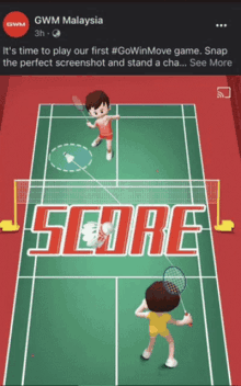 a screenshot of gwm malaysia 's badminton game