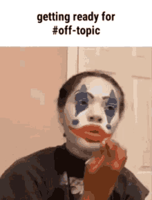 a woman is wearing a clown mask and applying lipstick .