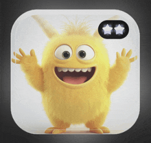 an app icon with a cartoon character and two stars