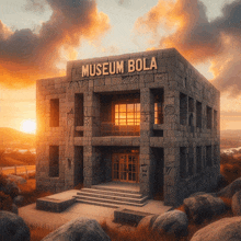 a brick building with the words museum bola on the top