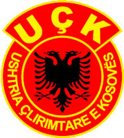 a red circle with a black eagle and the words uck