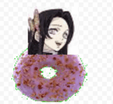 a donut with a picture of a girl on it