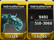 cards for indricotherium and indricotherium lvl40