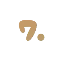 a brown number 7 with a circle in the middle