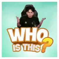 a man sitting in a chair with the words who is this