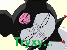 a picture of a cartoon character with the word tryxy written below it