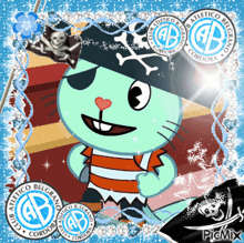 a cartoon character is wearing a pirate hat and a shirt that says club atletico belgrano