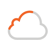 an icon of a cloud with an orange stripe on it