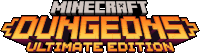 a logo for minecraft dungeons ultimate edition is shown