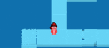 a pixel art drawing of a rat and a naked person