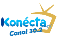 a logo for konecta canal 30.2 with a tv on it