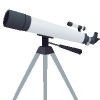 an illustration of a telescope on a tripod with a white background