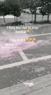 a screenshot of a tiktok video that says " i told bro not to pop bankai only in kt "