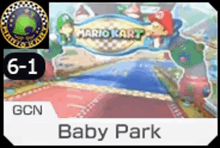 a mario kart game called baby park is being played on a nintendo 3ds