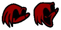 a pair of red hands with black outlines on a white background